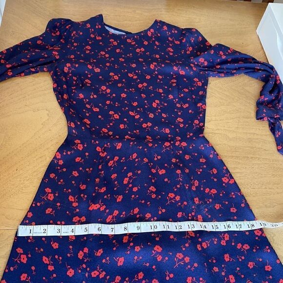 Reformation Navy and Red Zelda Floral Midi Dress w/ Thigh Split Size 2 Sold Out - Picture 10 of 16